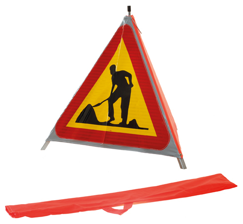 Varningstält A20 Vägarbete / kort stativ  - 10304