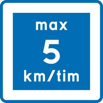 E11-05 Rekommenderad hastighet max 5 km/tim KVRL - E11-05.3.1.4