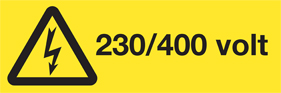 Varningsskylt 230/400 Volt - 10483