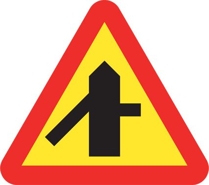 A29-6 Varning för vägkorsning där trafikanter på anslutande väg har väjningsplikt eller stopplikt - A29-6