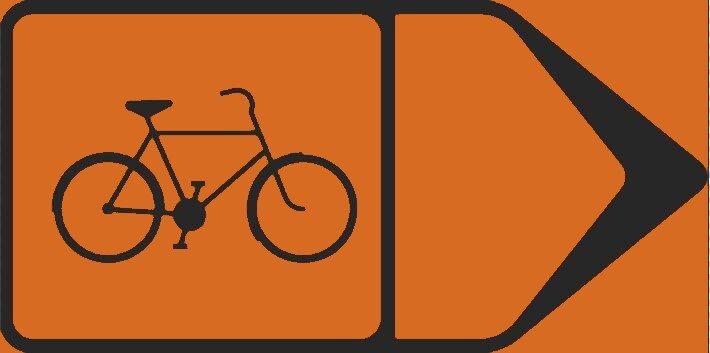 Skylt ABS Cyklister hänvisas till höger - H00156-1