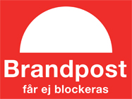 Brandskylt Brandpost får ej blockeras 300x200mm - 10641