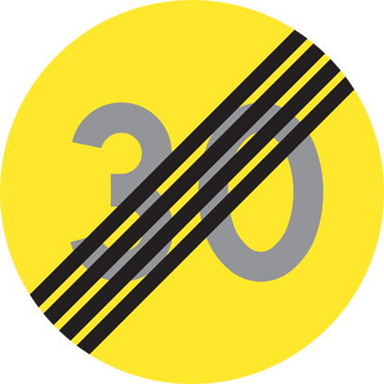 C32-3 Tillfällig hastighetsbegränsning upphör 30 km/h - C32-3