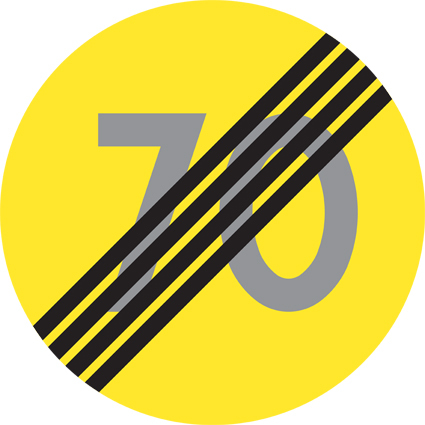 C32-7 Tillfällig hastighetsbegränsning upphör 70 km/h - C32-7