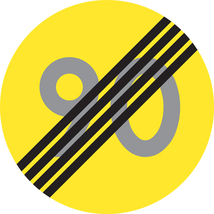 C32-9 Tillfällig hastighetsbegränsning upphör 90 km/h - C32-9