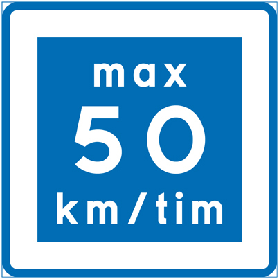 E11-5 Rekommenderad lägre hastighet max 50 km/h - E11-5