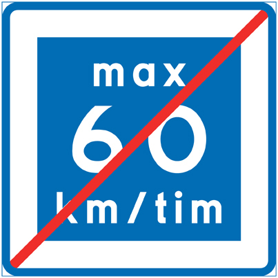 E12-6 Rekommenderad lägre hastighet upphör max 60 km/h - E12-6