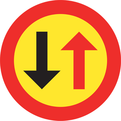 B6 Väjningsplikt mot mötande trafik - B6