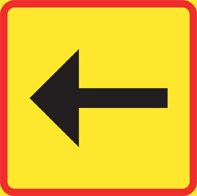 T12-6 Riktning rakt vänster Röd/gul - TA12-6