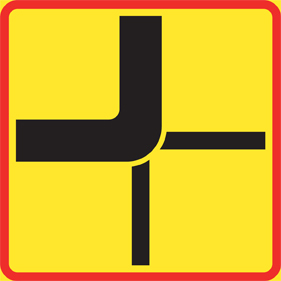 T15-2 Vägars fortsättning i korsning - T15-2