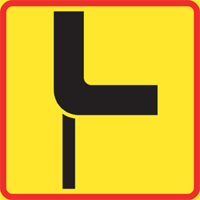 T15-3 Vägars fortsättning i korsning - T15-3