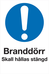 Påbudsskylt Branddörr skall hållas stängd - 10539-309