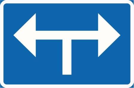 T12-8 Riktning Höger-Vänster 90° Blå/vit - TD12-8