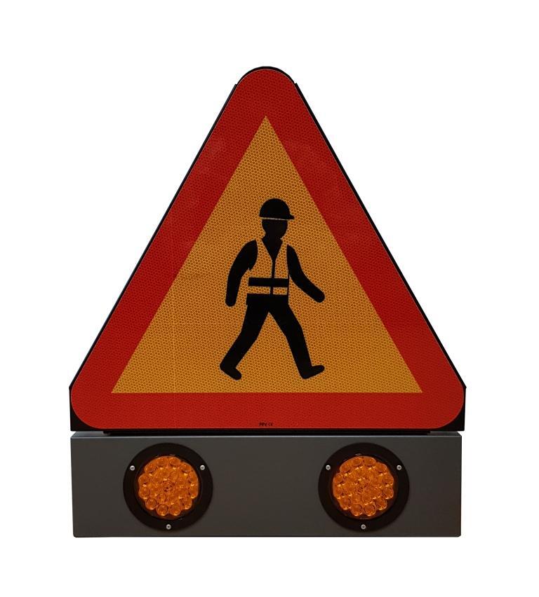 A varningsmärke till Ledbox Bredd 600 mm  - H11954