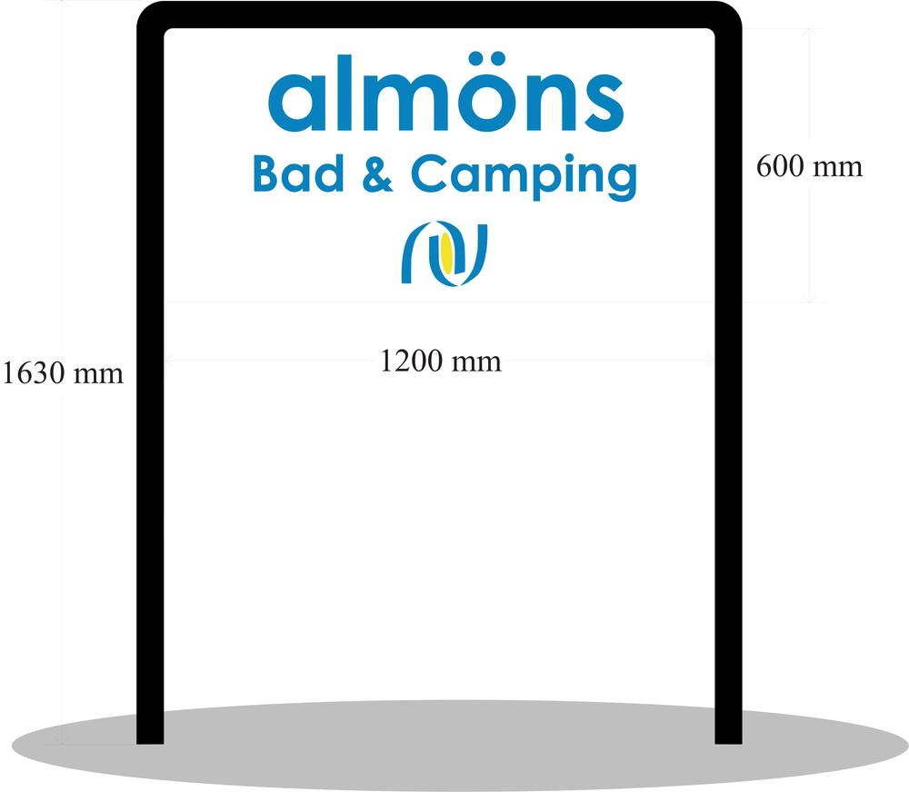 Informationsskylt i båge utan armatur 1200x2050mm  - I-1200X600