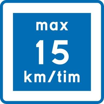 E11-15 Rekommenderad hastighet max 15 km/tim KVRL