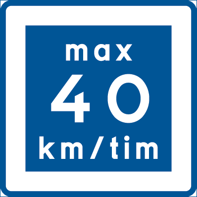 E11-4 Rekommenderad hastighet max 40 km/tim KVRL