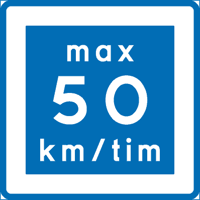 E11-5 Rekommenderad hastighet max 50 km/tim KVRL