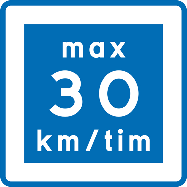 E11-3 Rekommenderad hastighet max 30 km/tim KVRL