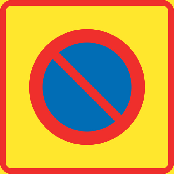 E20 Skylt Områdesmärke Förbud mot att park. L RA1