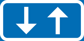 Skylt - Trafik i båda riktningarna