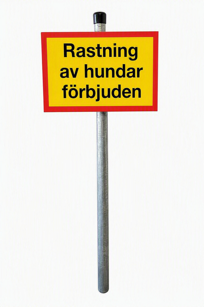Skylt Rastning av hundar förbjuden inkl. jordspett - 10516-4