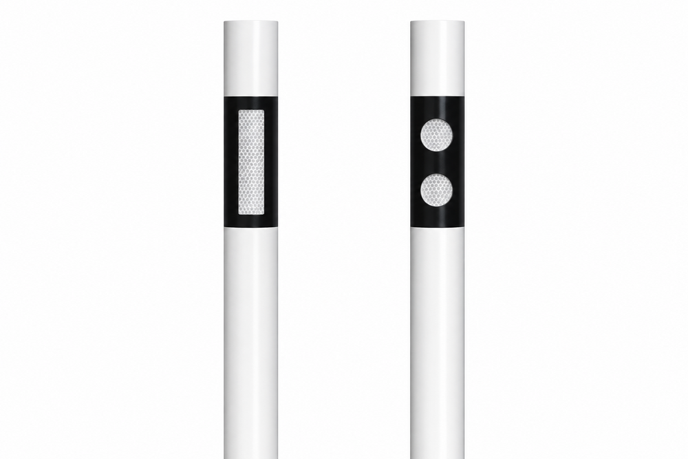 Rund kantstolpe Vita reflexer - L202229