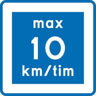 E11-1 Rekommenderad lägre hastighet max 10 km/h - E11-1