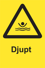 Varningsskylt Djupt - 10448