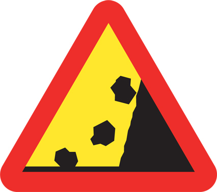 A12-1 Varning för stenras från höger - A12-1