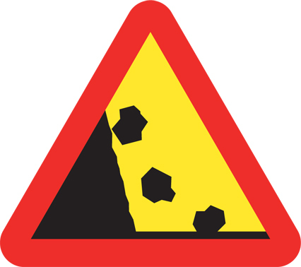 A12-2 Varning för stenras från vänster - A12-2