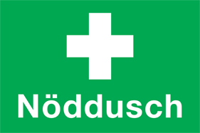 Nödskylt Nöddusch 200x150mm - 10558