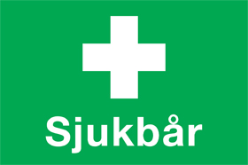 Nödskylt Sjukbår 200x150mm - 10568