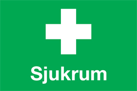 Nödskylt Sjukrum 200x150mm - 10570
