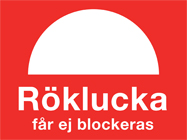 Brandskylt Röklucka får ej blockeras 200x150mm - 10642