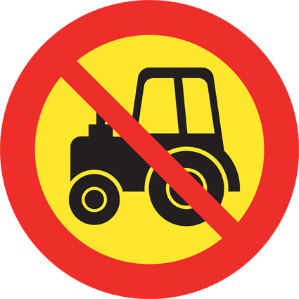 C8 Förbud mot trafik med traktor och motorredskap klass II - C8