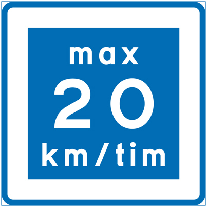 E11-2 Rekommenderad lägre hastighet max 20 km/h - E11-2