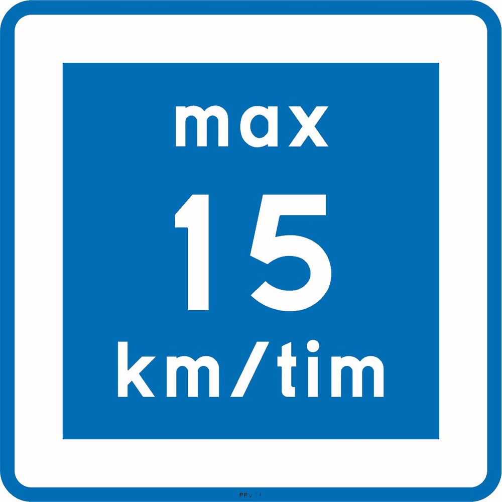 E11-15 Rekommenderad lägre hastighet max 15 km/h - E11-15