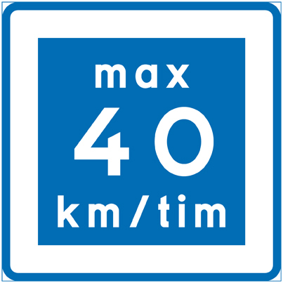 E11-4 Rekommenderad lägre hastighet max 40 km/h - E11-4