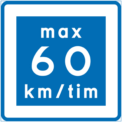 E11-6 Rekommenderad lägre hastighet max 60 km/h - E11-6
