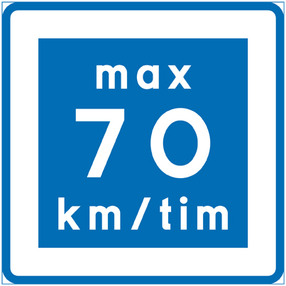 E11-7 Rekommenderad lägre hastighet max 70 km/h - E11-7