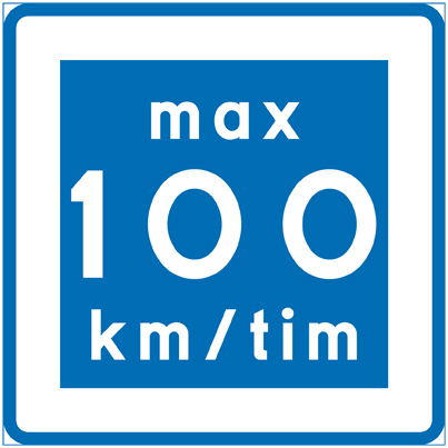 E11-10 Rekommenderad lägre hastighet max 100 km/h - E11-10