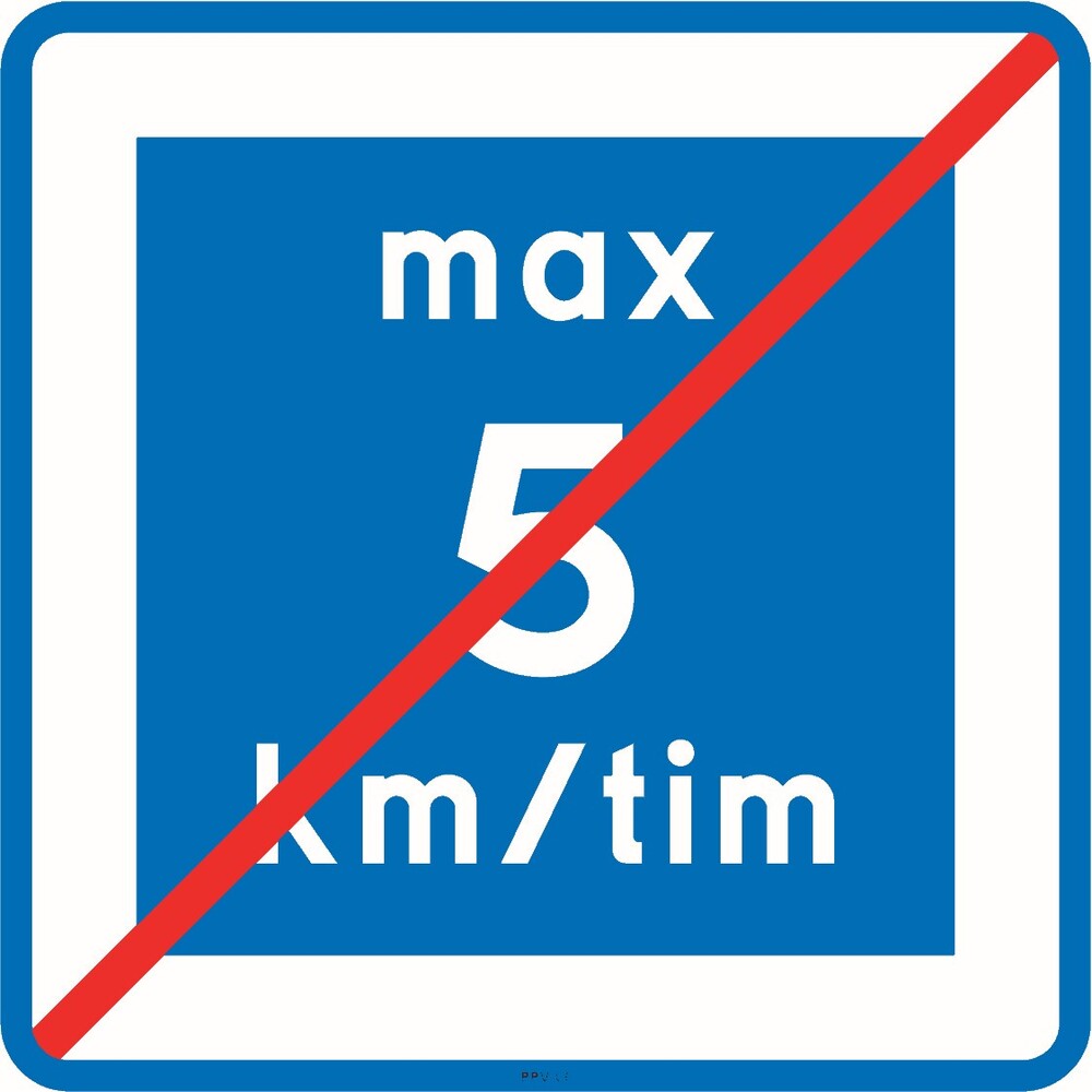 E12-05 Rekommenderad lägre hastighet upphör max 5 km/h - E12-05