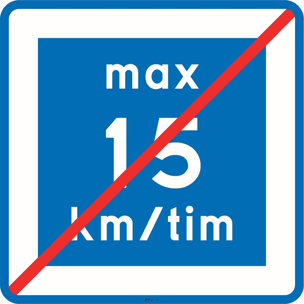 E12-15 Rekommenderad lägre hastighet upphör max 15 km/h - E12-15