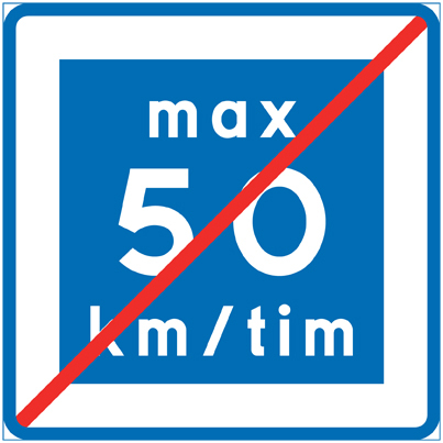 E12-5 Rekommenderad lägre hastighet upphör max 50 km/h - E12-5
