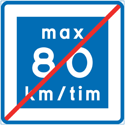 E12-8 Rekommenderad lägre hastighet upphör max 80 km/h - E12-8