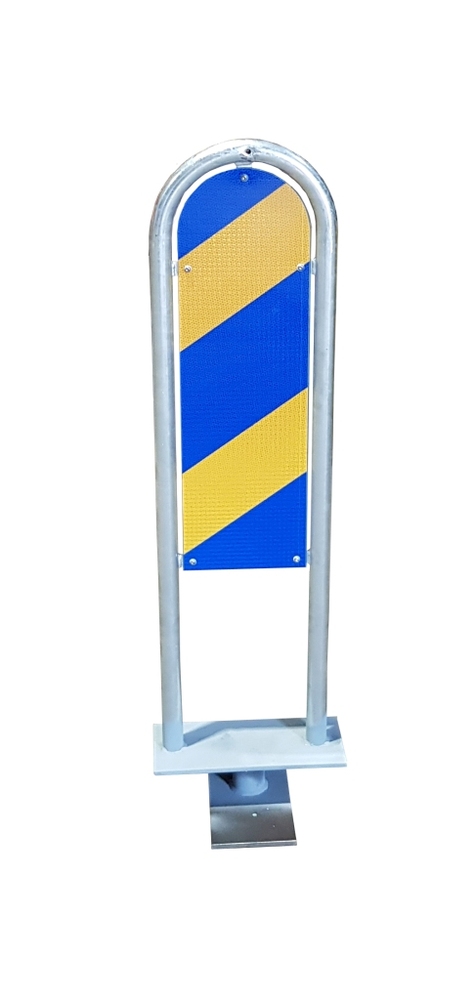 Farthinderbåge Galvad med asfaltsfot Gul/Blå   - L00937-2