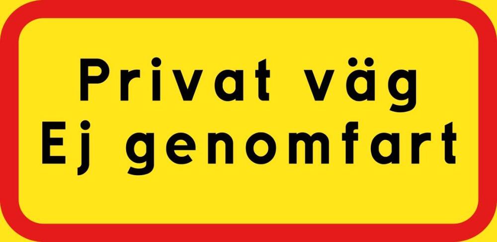 Privat väg Ej genomfart - T73-1