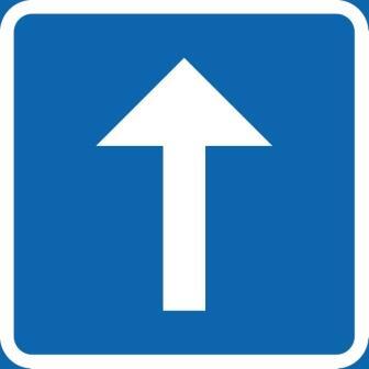 T12-3 Riktning rakt fram Blå/vit - TD12-3