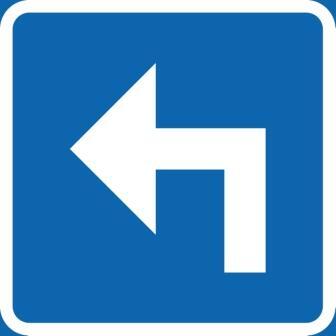 T12-5 Riktning vänster 90° Blå/vit - TD12-5